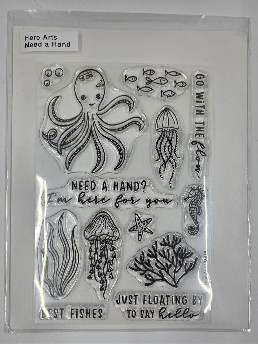 Hero Arts "Need a Hand" Clear Stamp And Die Cut Set CM458 Ocean Beach Themed